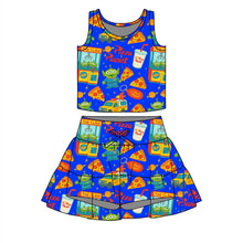 Load image into Gallery viewer, GIRLS- TWIRL SKORT SET| PIZZA PLANET (ready to ship)
