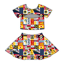 Load image into Gallery viewer, GIRLS- V LINE SKORT SET| PATCHWORK (READY TO SHIP)
