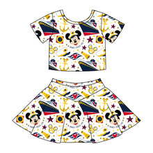 Load image into Gallery viewer, GIRLS- V LINE SKORT SET| AHOY (ready to ship)
