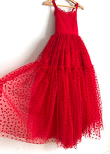 Load image into Gallery viewer, Mya Maxi| red flocked hearts
