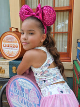 Load image into Gallery viewer, GIRLS- TWIRL SKORT SET| PINK CIRCUS (READY TO SHIP)
