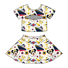 Load image into Gallery viewer, GIRLS- V LINE SKORT SET| AHOY (ready to ship)
