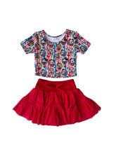 Load image into Gallery viewer, Christmas wreath| twirl skort set (ready to ship)
